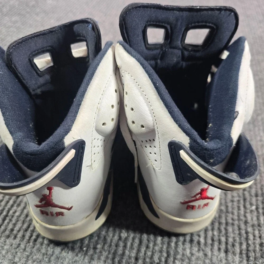 Jordan Air Jordan 6 Retro Olympic Shoes Mens Size 8.5 White Navy 384664-130